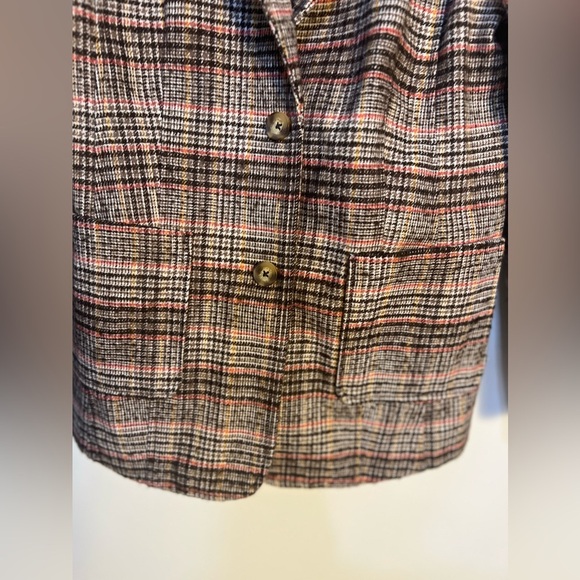 St. John’s Bay Women's Classic Blazer Size L Brown Plaid Wool Tweed Blend - Picture 2 of 9